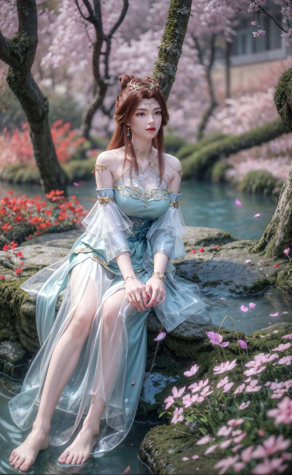 犹如一幅幅生动的壁纸如同壁画中的女神