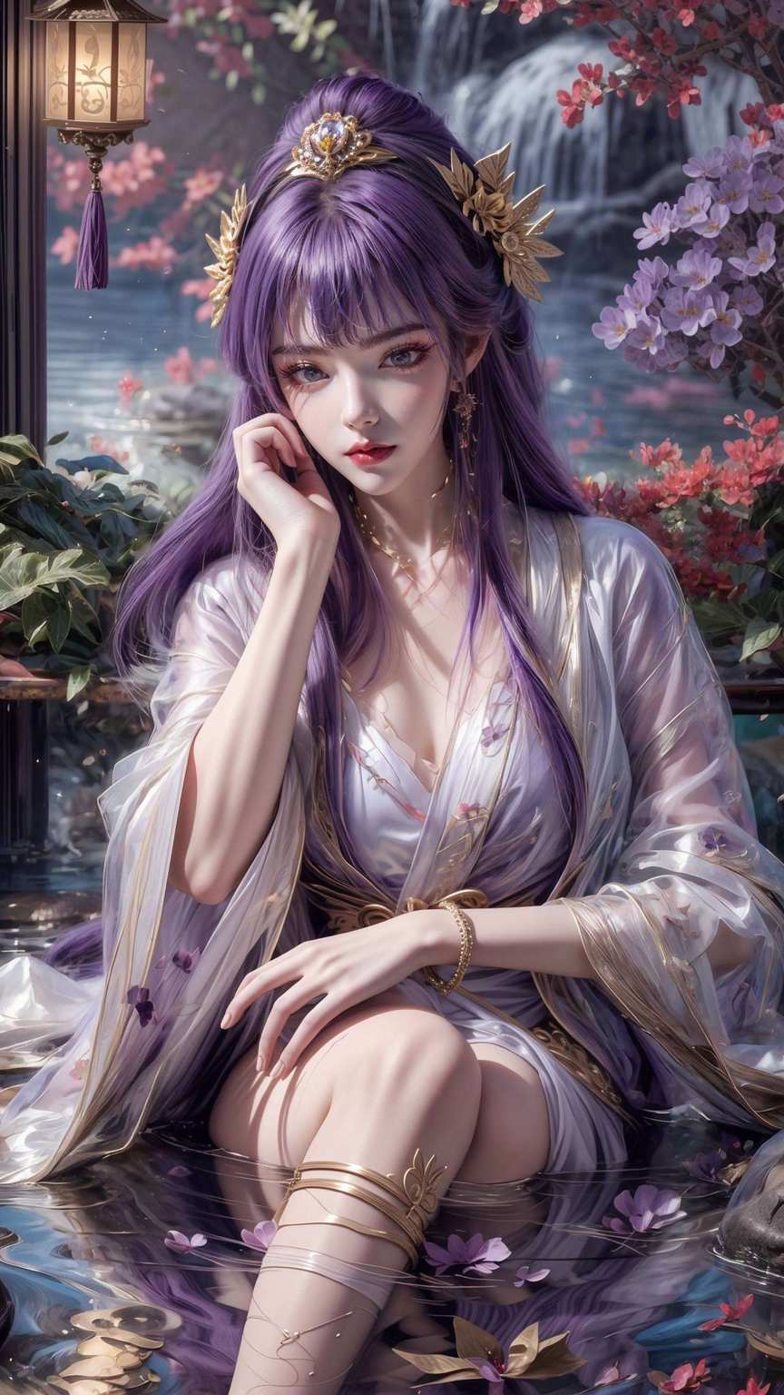 把她放在电脑桌面上手持利剑