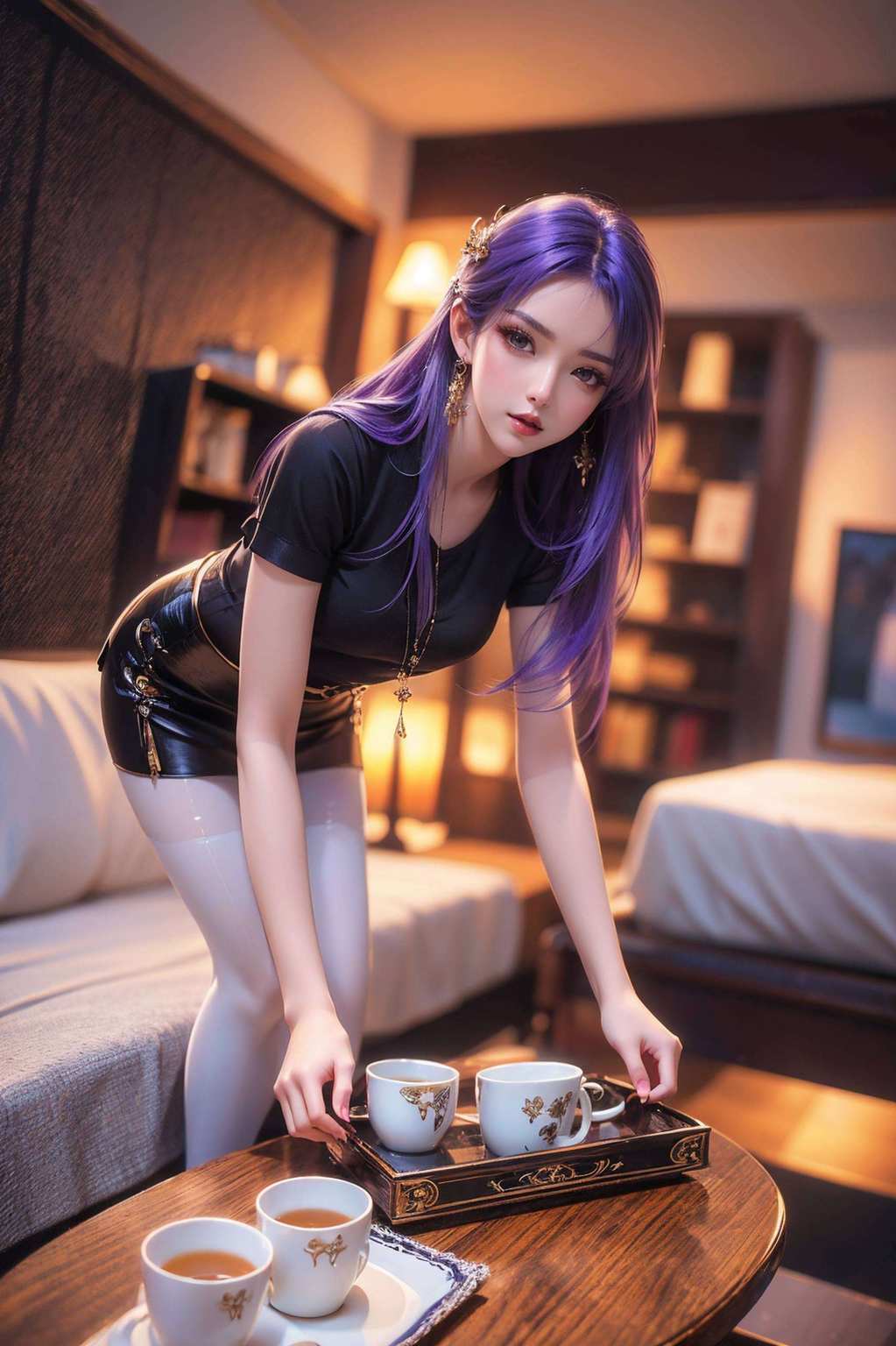 动漫美女舞翩跹天穹壁纸映神韵