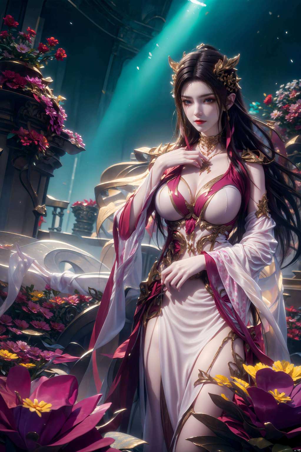 瞬间霸屏你的电脑桌面！斗破苍穹里的这位蛇女美杜莎女王挥舞着她的七彩吞天蟒尾巴