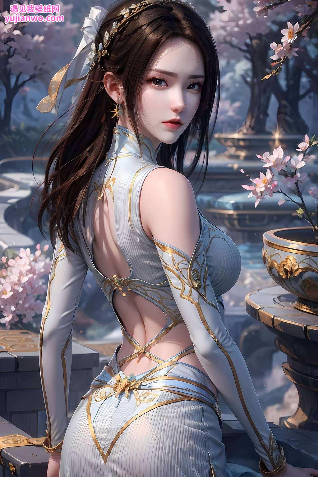 那是一位国漫中的绝世美女为你的电脑桌面增添一抹玄幻的浪漫色彩