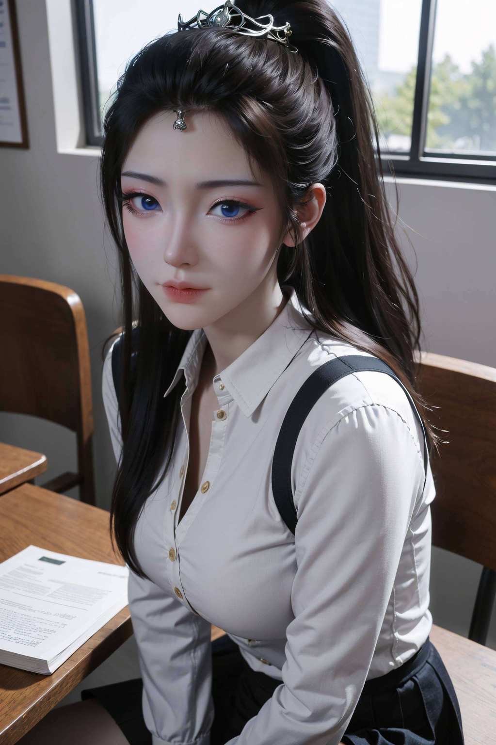 优雅的国漫美女专为护眼设计的Win10简洁壁纸