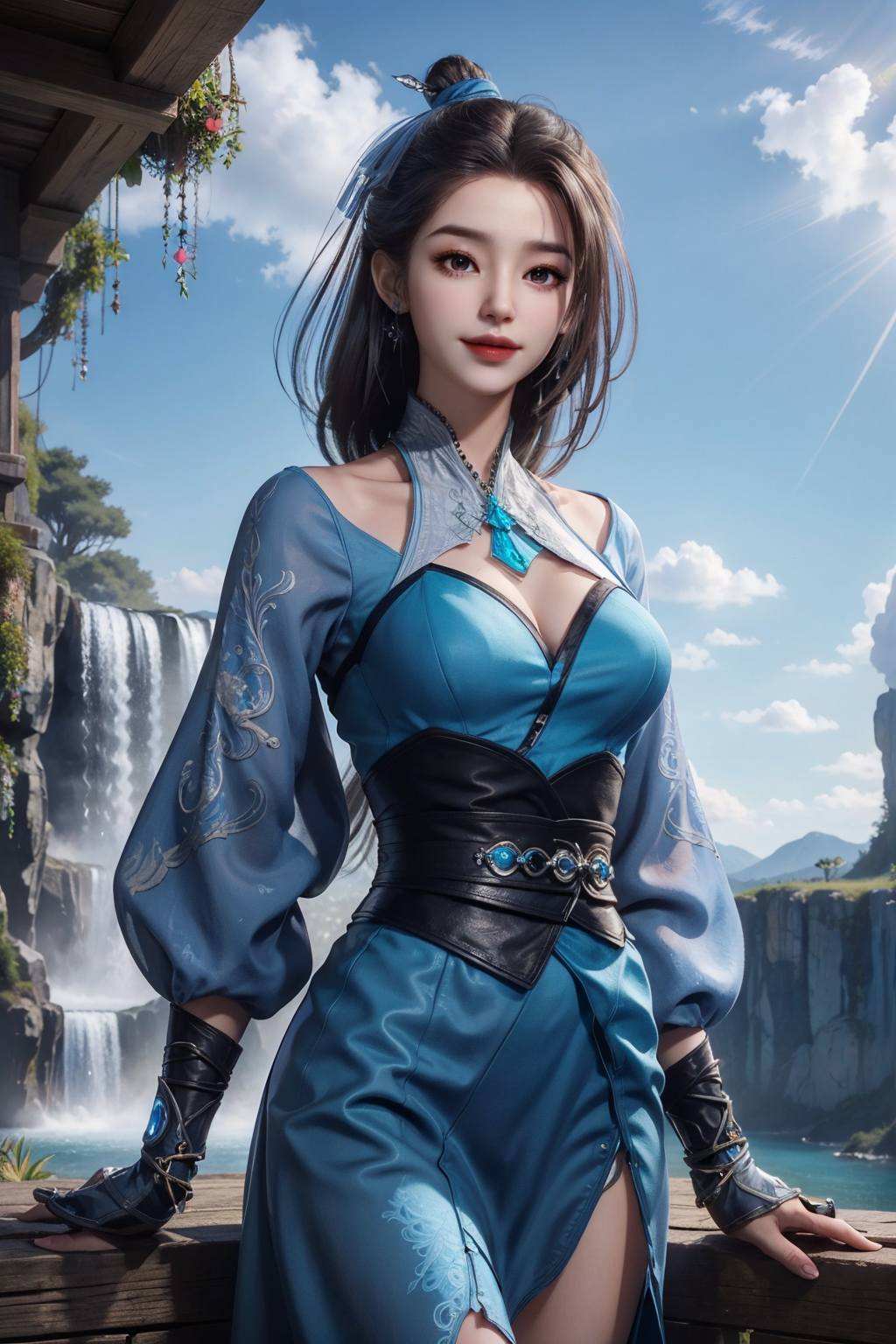 蓝灵娥之壁纸或凝神