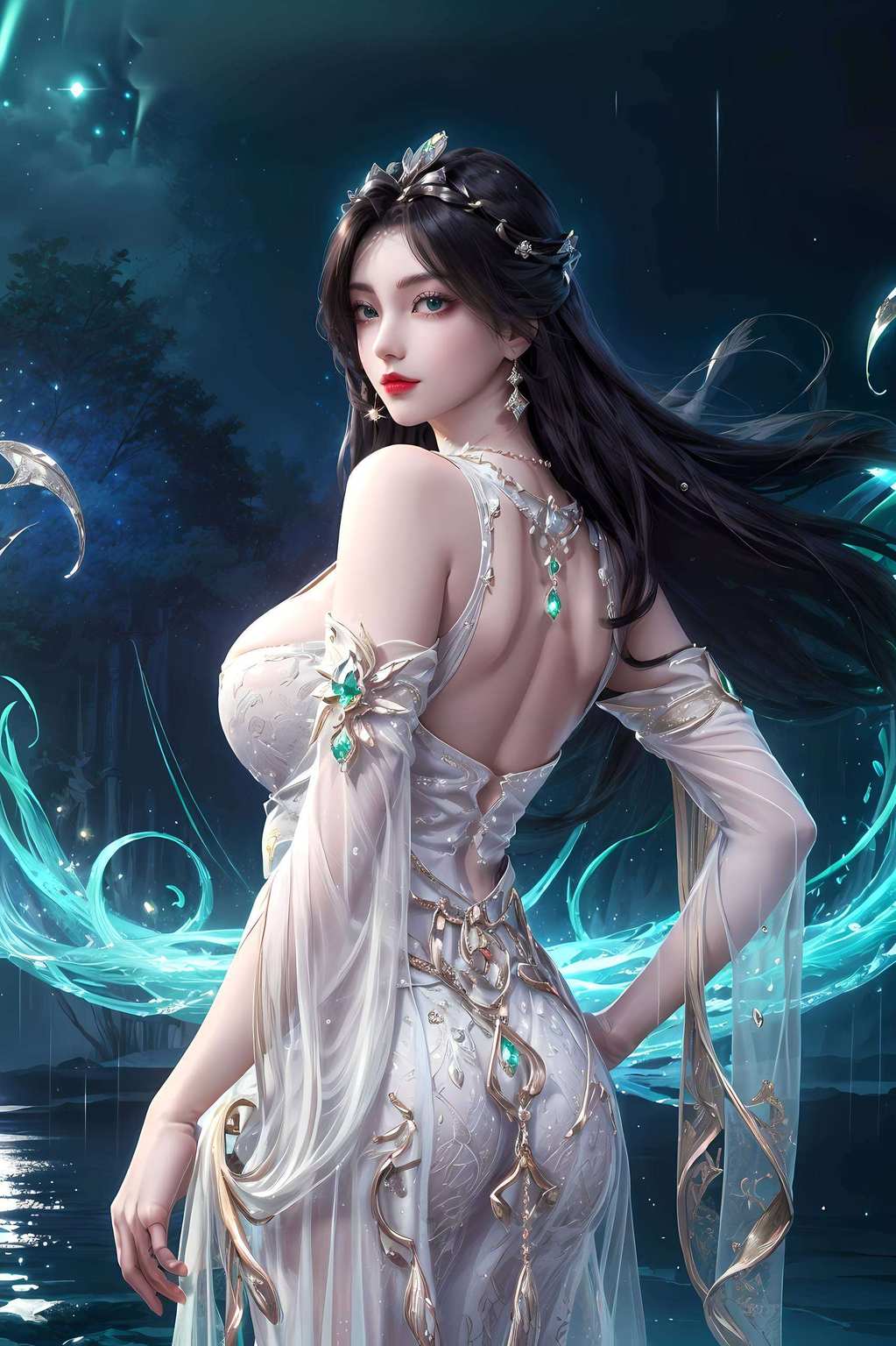 她的每一个眼神、每一个微笑都仿佛置身于那玄幻世界的梦幻之中
