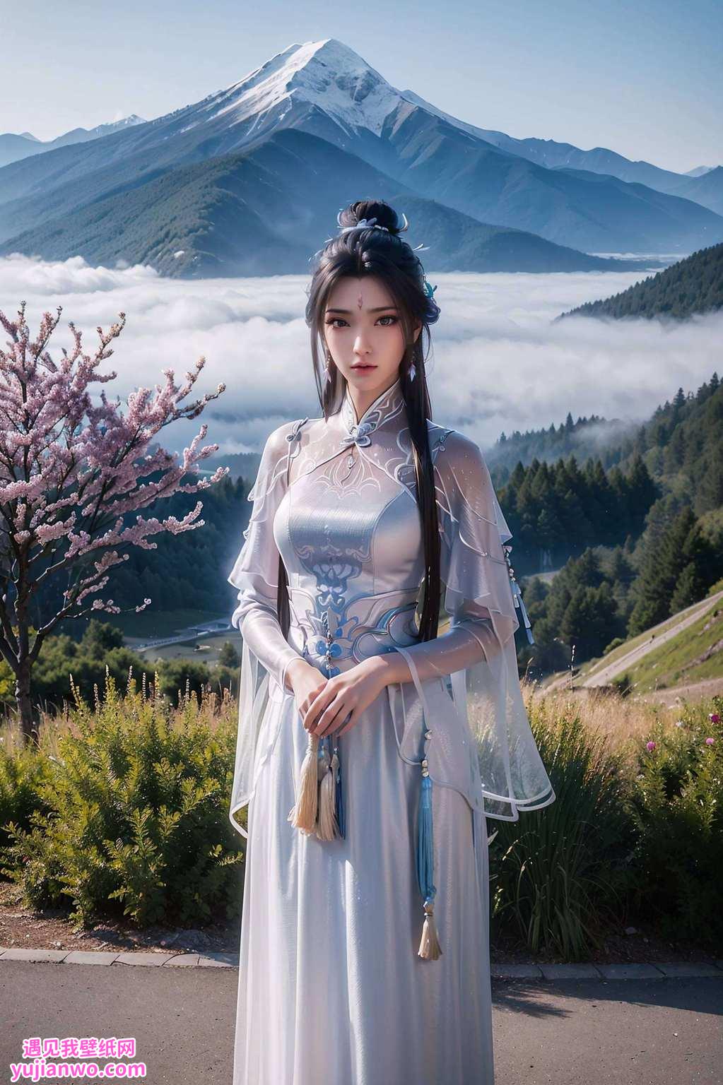 让PC桌面也能感受一番玄幻仙气！她是诛仙中的冰雪女神